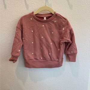 Childhoods Boxy Sweatshirt Pink with Floral Embroidery